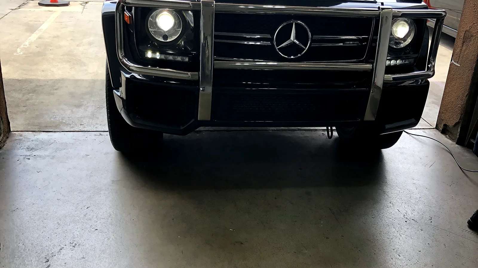 STAR smog check in Escondido, CA: front of a Mercedes-Benz G-Class in our bay
